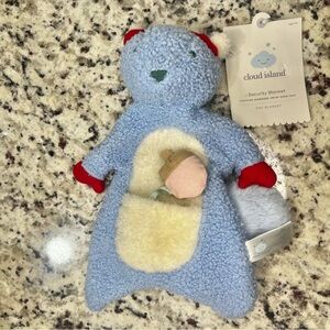 Cloud Island Plush Blue SQUIRREL Acorn Earmuffs Security‎ Blanket Lovey Baby NWT